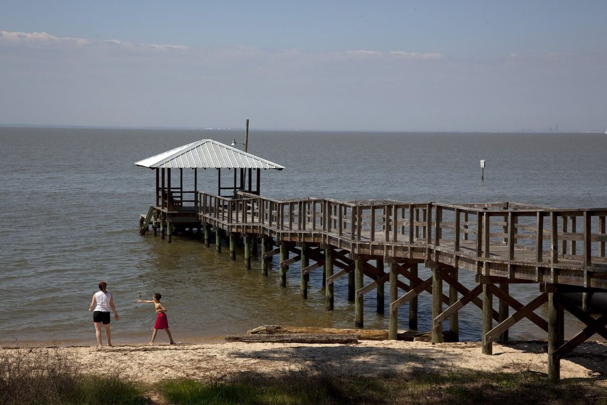 The Fairhope Municipal Pier reaching out into Mobile Bay
